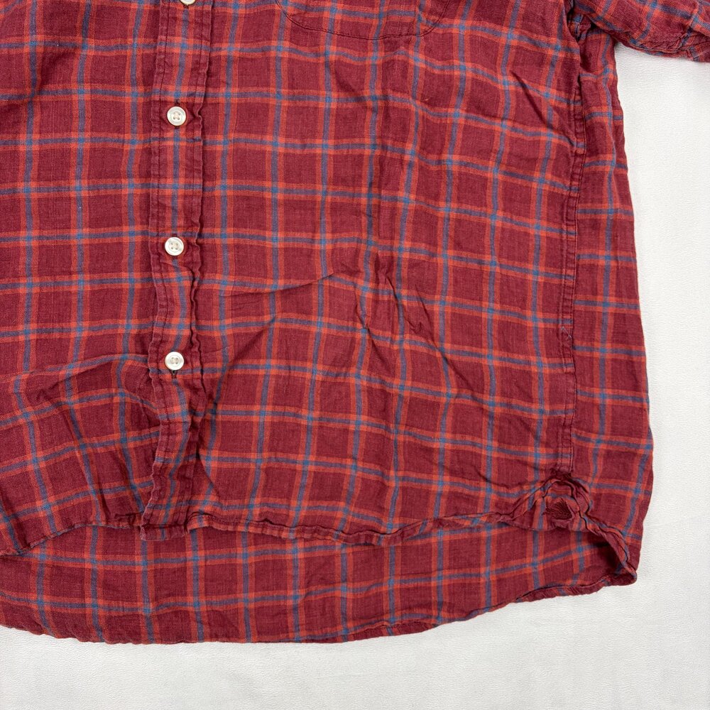 Orvis Men's XL Linen Short-Sleeve Plaid Button-Down - Picture 7 of 10